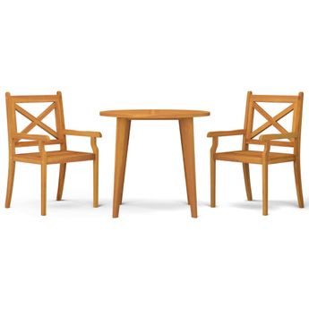 vidaXL 3 Piece Garden Dining Set Solid Wood Acacia