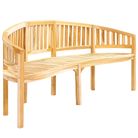 vidaXL Banana Bench 200 cm Solid Teak Wood