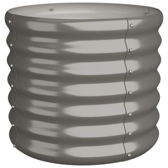 vidaXL Garden Planter Galvanised Steel 40x40x36 cm Grey