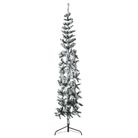 vidaXL Slim Artificial Half Christmas Tree with Flocked Snow 6 ft