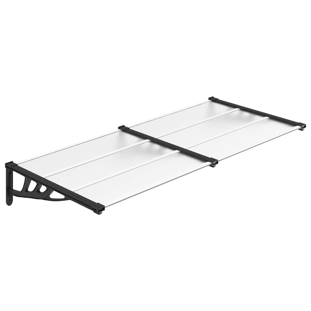 vidaXL Door Canopy Black and Transparent 78.3"x35.4" Polycarbonate