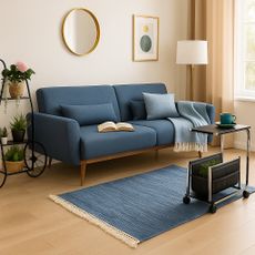 Retro blue living room