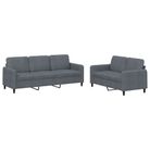 vidaXL 2 Piece Sofa Set Dark Gray Velvet