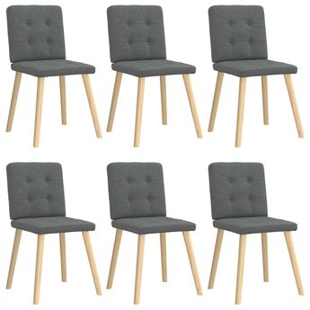 vidaXL Dining Chairs 6 pcs Dark Gray Fabric