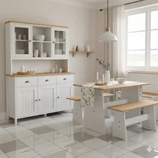 Modern white dining room