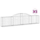 vidaXL Arched Gabion Baskets 5 pcs 300x30x60/80 cm Galvanised Iron