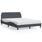 vidaXL Bed Frame "Dover" Dark Gray 53.9"x74.8" Velvet