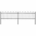vidaXL Garden Fence with Hoop Top Steel 359x80 cm Black