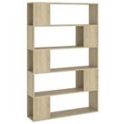 vidaXL Book Cabinet Room Divider Sonoma Oak 100x24x155 cm Engineered Wood