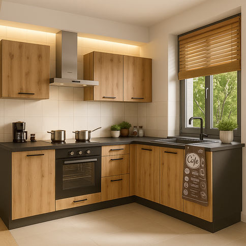 Modern brown kitchen