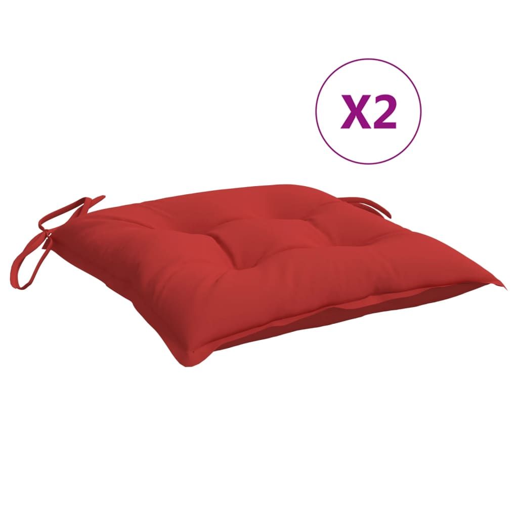 vidaXL Chair Cushions 2 pcs Red 15.7"x15.7"x2.8" Oxford Fabric