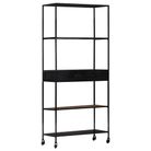 vidaXL Book Cabinet 80x35x180 cm Rough Mango Wood & Iron