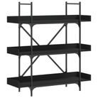 vidaXL Bookcase 3-Tier Black 39.4"x13"x42.7" Engineered Wood