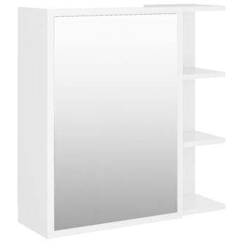 vidaXL Bathroom Mirror Cabinet White 24.6x8.1x25.2" Engineered Wood