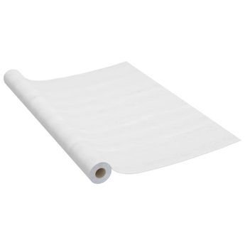 vidaXL Self-adhesive Furniture Film White Wood 196.9"x35.4" PVC