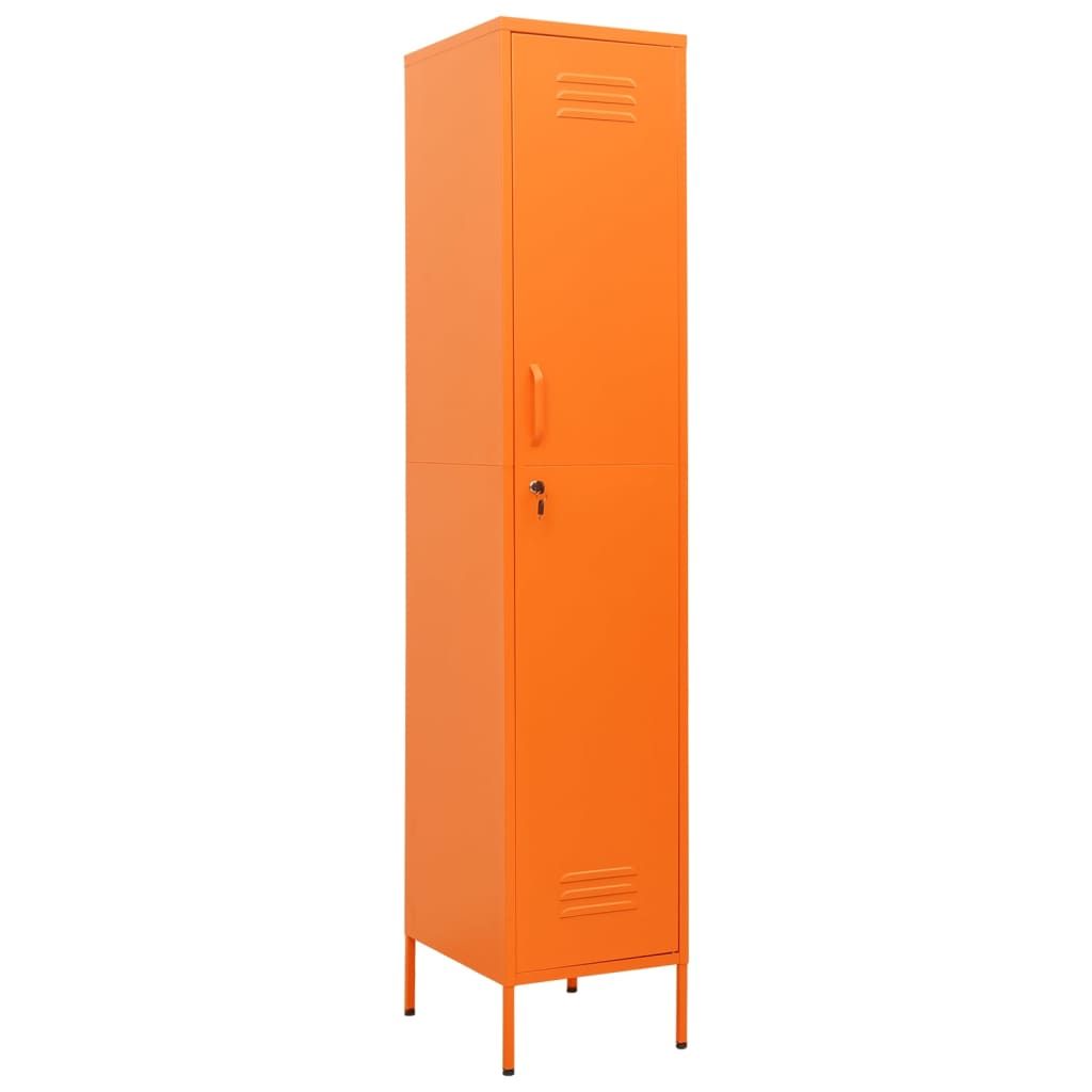 vidaXL Locker Cabinet Orange 13.8"x18.1"x70.9" Steel