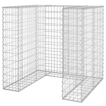vidaXL Gabion Wall for Garbage Bin Galvanised Steel 110x100x110 cm