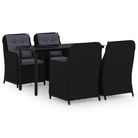 vidaXL 5 Piece Patio Dining Set Black