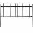 vidaXL Garden Fence Woerden with Spear Top Steel 181x80 cm Black