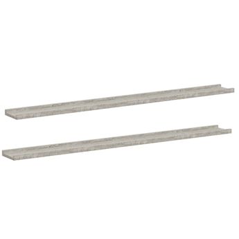 vidaXL Wall Shelves 2 pcs Concrete Gray 45.3"x3.5"x1.2"