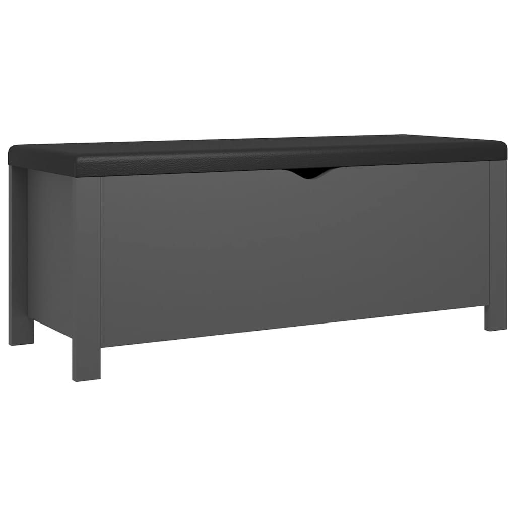 vidaXL Storage Box with Cushion Grey 105x40x45 cm