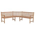 vidaXL Patio Corner Bench 72.8"x72.8"x35.4" Solid Teak Wood