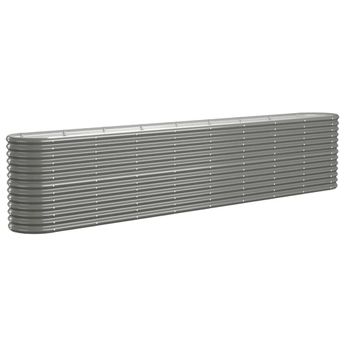 vidaXL Garden Raised Bed Galvanized Steel 130.7"x15.7"x26.8" Gray