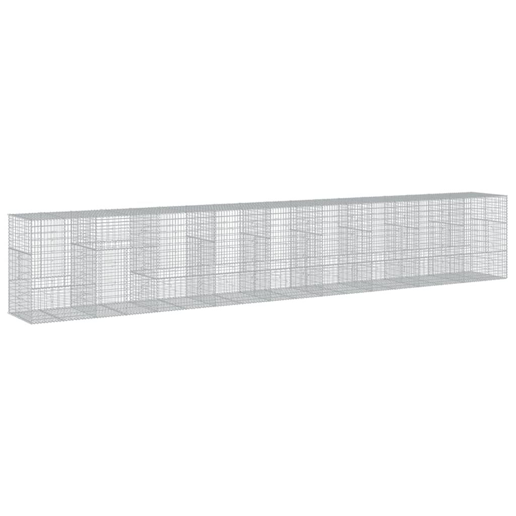 vidaXL Gabion Basket with Cover 900x100x150 cm Galvanised Iron