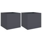 vidaXL Planters 2 pcs Anthracite 16.5"x15.7"x15.4" Steel