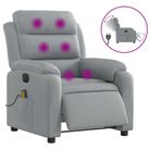 vidaXL Electric Massage Recliner Chair Light Gray Fabric