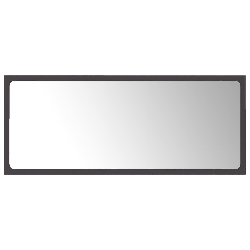 vidaXL Bathroom Mirror Gray 35.4"x0.6"x14.6" Engineered Wood