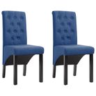 vidaXL Dining Chairs 2 pcs Blue Fabric