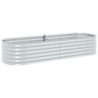 vidaXL Garden Raised Bed 240x80x44 cm Galvanised Steel Silver