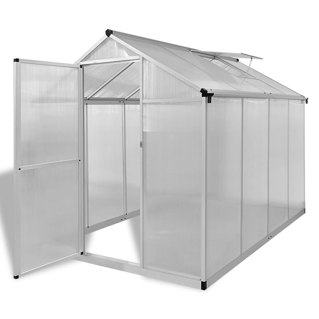 vidaXL Reinforced Aluminum Greenhouse with Base Frame 49.5ftÂ²