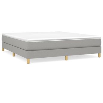 vidaXL Box Spring Bed Frame Light Grey California King Fabric (US Only)