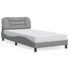 vidaXL Bed Frame without Mattress "Hvar" Light Gray 39.4"x74.8" Fabric