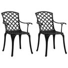 vidaXL Garden Chairs 2 pcs Cast Aluminium Black