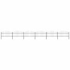 vidaXL Garden Fence with Spear Top Steel 1070x125 cm Black