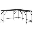 vidaXL Desk Black 58.7"x58.7"x29.5" Engineered Wood