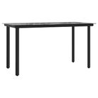 vidaXL Patio Dining Table Black 78.7"x39.4"x29.1" Steel and Tempered Glass