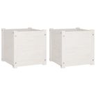 vidaXL Garden Planters 2 pcs White 15.7"x15.7"x15.7" Solid Wood Pine