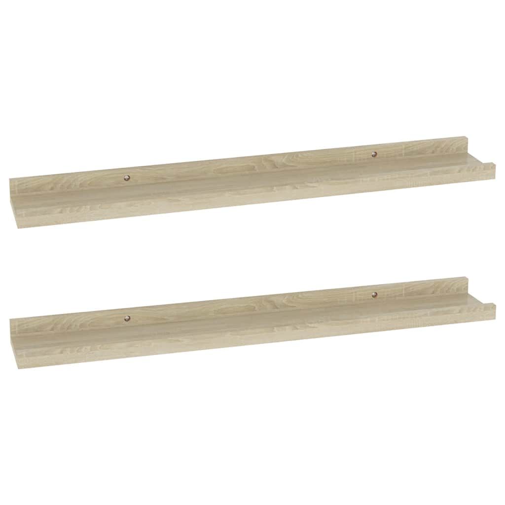 vidaXL Wall Shelves 2 pcs Sonoma Oak 23.6x3.5x1.2"