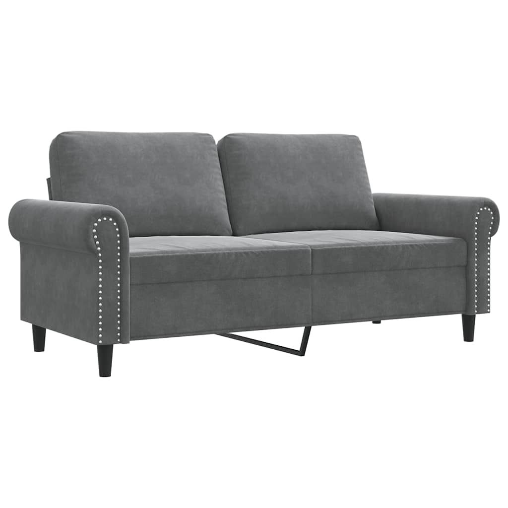 vidaXL 2-Seater Sofa Dark Gray 55.1" Velvet