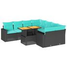 vidaXL 9 Piece Garden Sofa Set with Cushions Black Poly Rattan