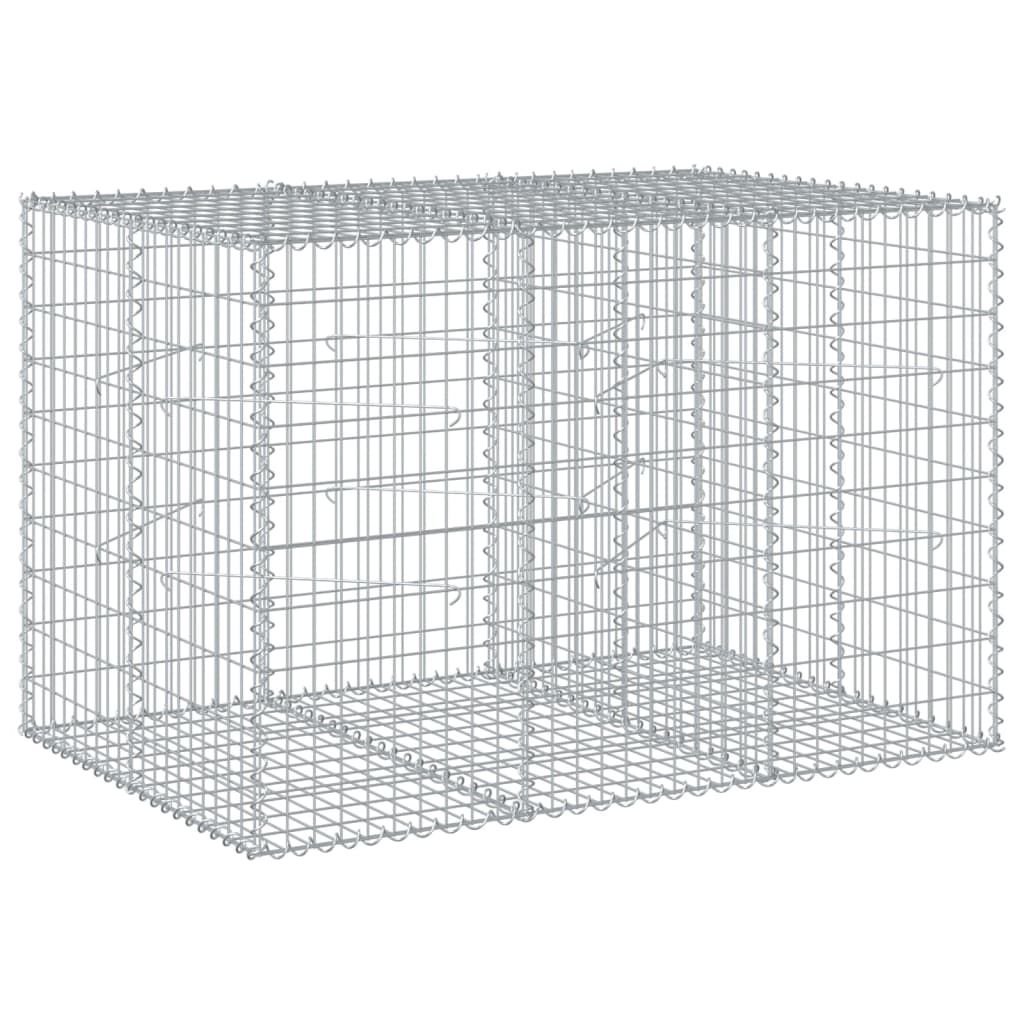 vidaXL Gabion Basket with Cover 150x100x100 cm Galvanised Iron