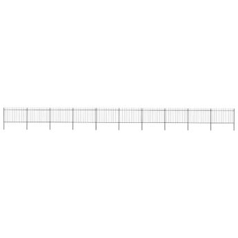 vidaXL Garden Fence with Spear Top Steel 1781.5x120 cm Black