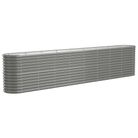 vidaXL Garden Raised Bed Galvanized Steel 130.7"x15.7"x26.8" Gray