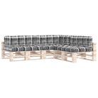 vidaXL Pallet Sofa Cushions 7 pcs Grey Check Pattern