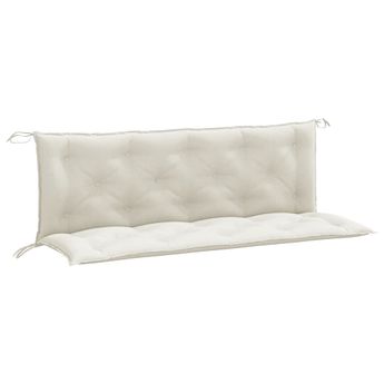 vidaXL Garden Bench Cushions 2pcs Melange Cream 150x50x7 cm Fabric