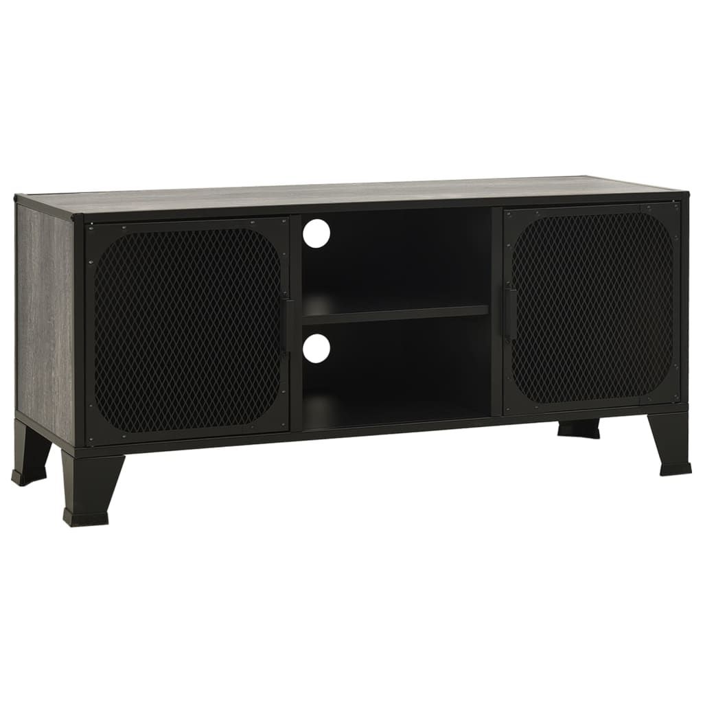 vidaXL TV Stand Gray 41.3"x14.2"x18.5" Metal and MDF